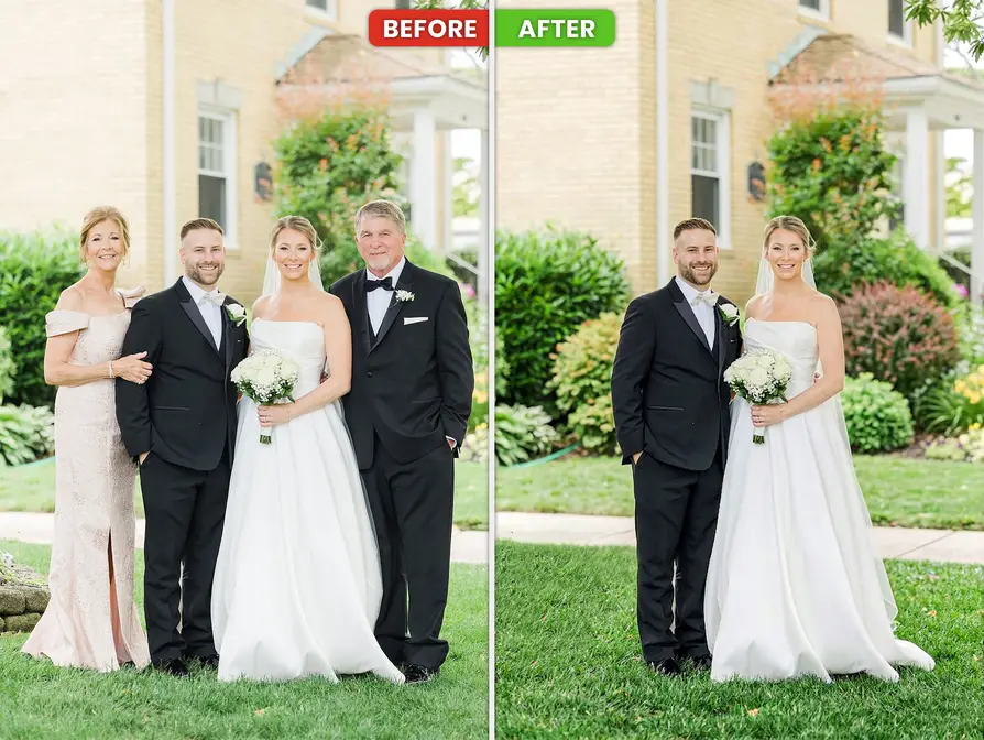 Background cleanup and people removal example